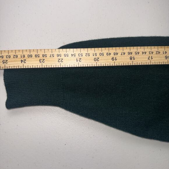 VTG BROOKS BROTHERS 100% LAMBSWOOL V-NECK SWEATER DARK GREEN MADE IN ENGLAND XL - Picture 8 of 8